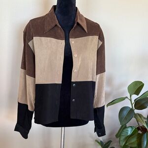 Christopher & Banks Color Block Suede Jacket